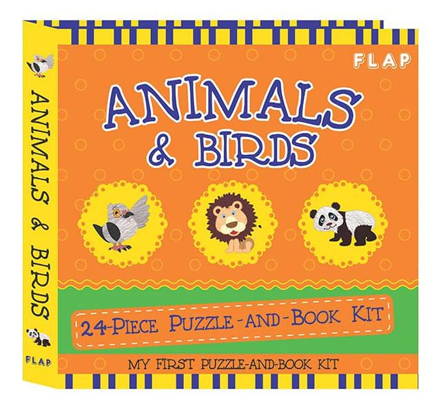 FLAP - 24 piece Puzzle + Book - Animals & Birds