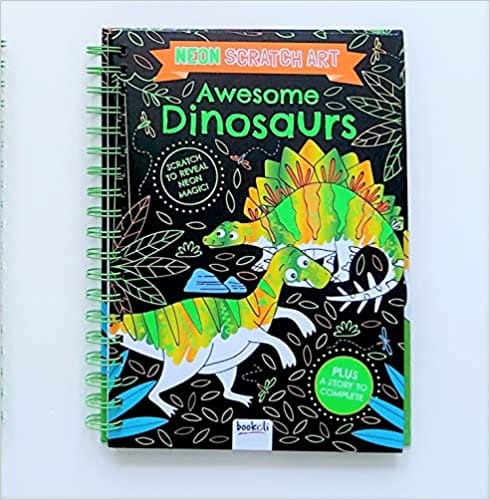 Neon Scratch Art Awesome Dinosaurs