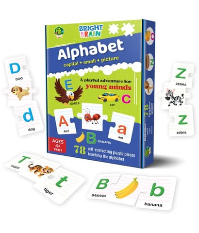 The Book Tree Capital And Small Letter Alphabet Puzzle - 78 Piece