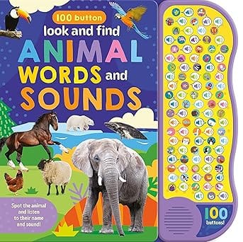 100 Button Look & Find Animal Words & Sounds