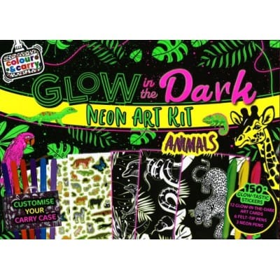 Glow In The Dark Neon Art Kit Animals Box Set